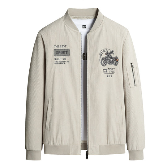 Herren Modische Bomberjacke mit stylischem Motorrad-Design Nord Taschen