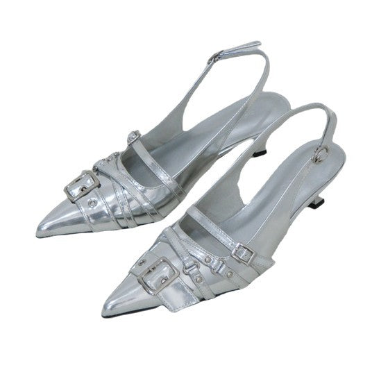 Damen elegante Sling-Pumps mit modischer Schnallenverzierung