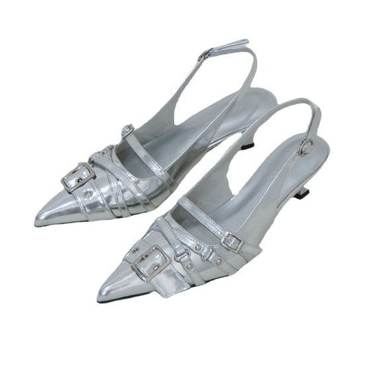 Damen elegante Sling-Pumps mit modischer Schnallenverzierung