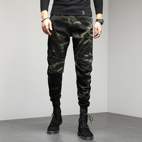 Herren Cargojogger mit Camouflage‑Muster, ergonomischen Kniepaneelen und elastischem Tunnelzugbund Nord Taschen