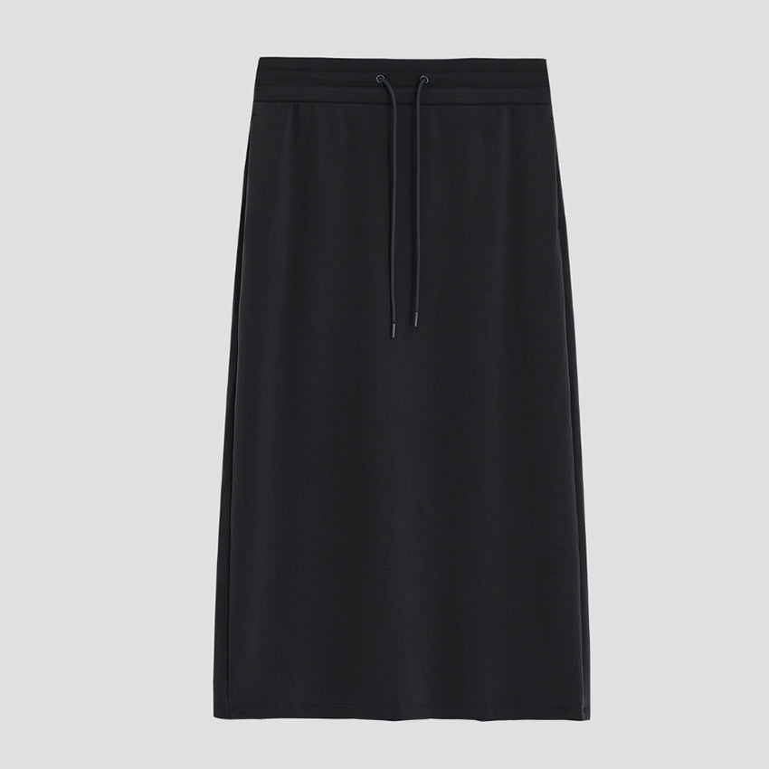 Damen Midirock aus weichem Jersey mit elastischem Bund und Kordelzug Nord Taschen