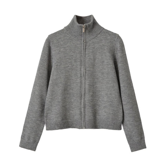 Damen Feinstrick-Zipcardigan mit hohem Stehkragen Nord Taschen