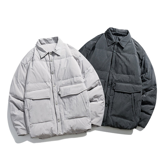 Unisex Boxy wattierte Hemdjacke mit großen Klapptaschen und Druckknopfverschluss Nord Taschen