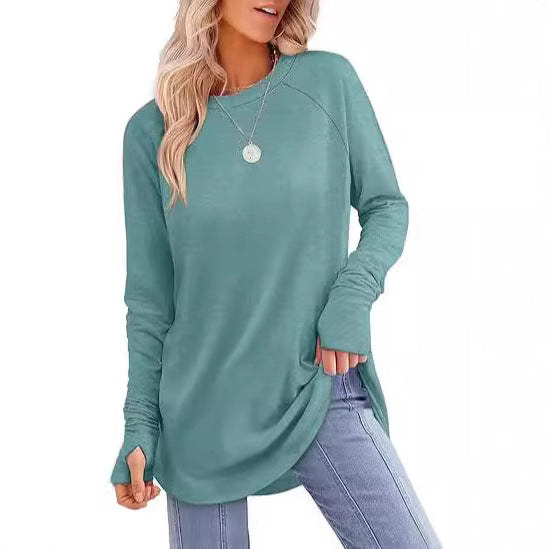 Damen lässiger Langarmshirt mit modernem Schnitt