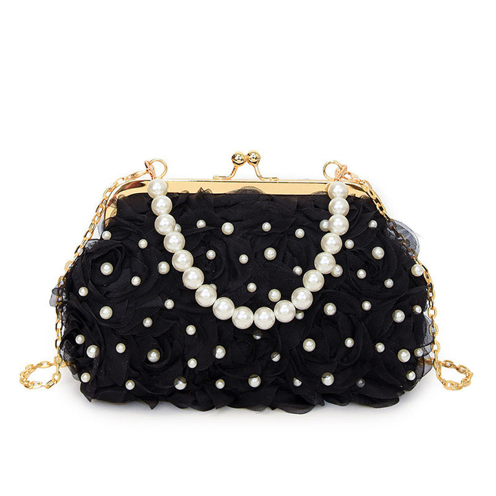 Damen Clutch-Tasche mit floralem Design und Perlenverzierung Nord Taschen