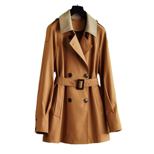 Damen Elegant geschnittene Trenchjacke mit Taillengürtel Nord Taschen