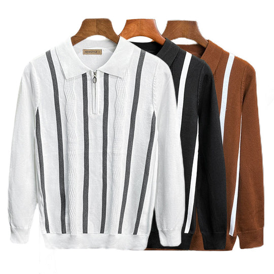 Herren trendiges Langarm-Polo Nord Taschen