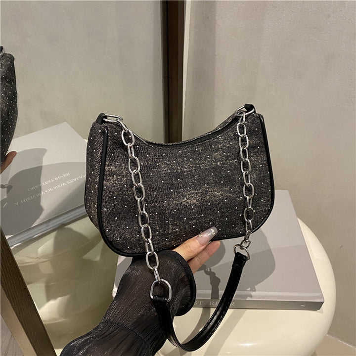 Damen modische Handtasche mit Kettenriemen und Denim-Design Nord Taschen