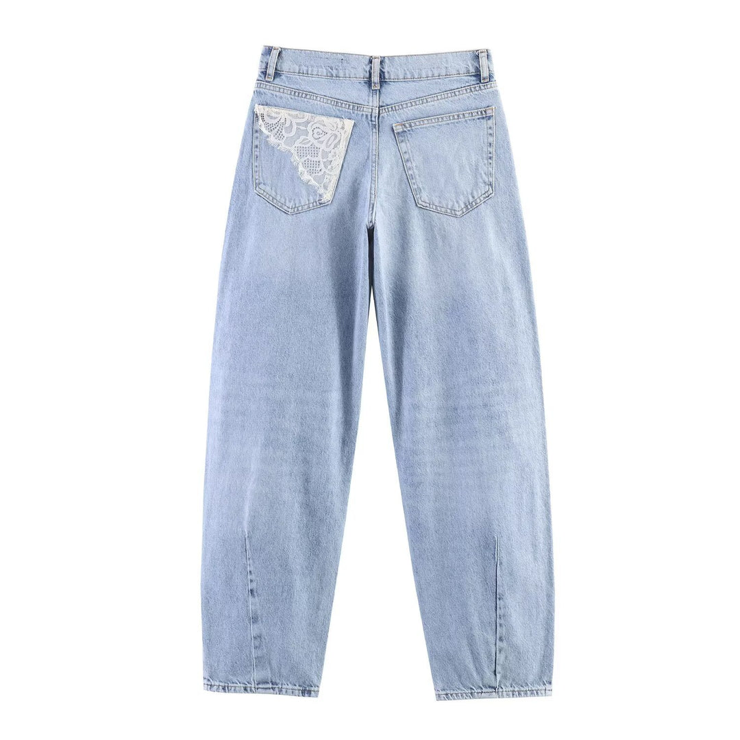 Damen Jeans-Set mit Cropped-Jeansjacke und lässiger High-Waist-Jeans Nord Taschen