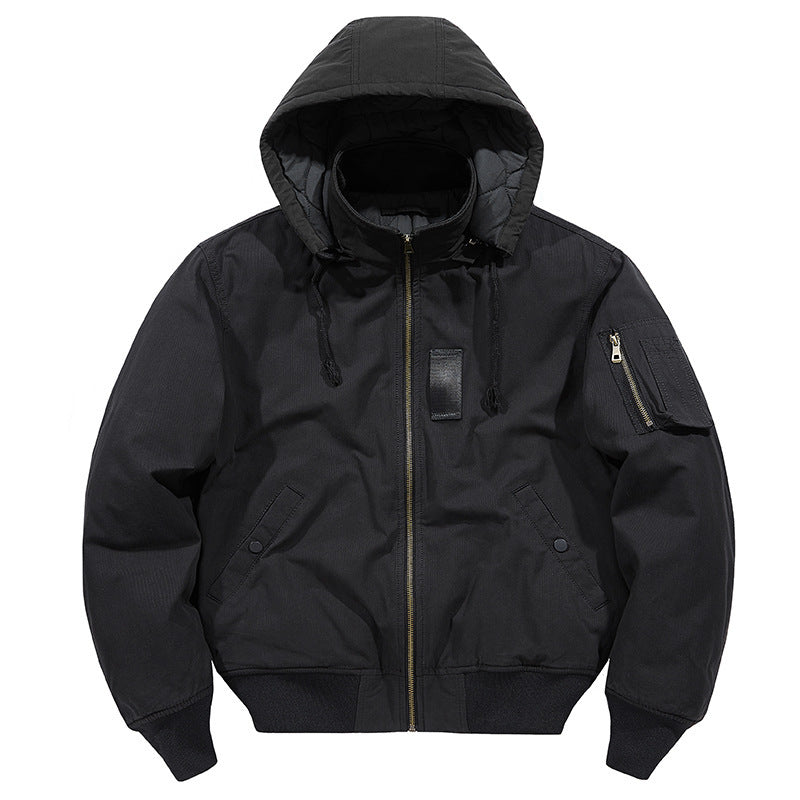 Herren multifunktionale Feldjacke im Bomberstil mit Kapuze und Ärmel-Tasche Nord Taschen