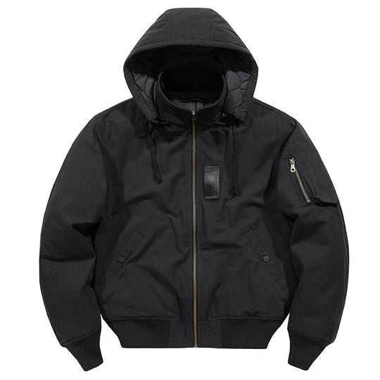 Herren multifunktionale Feldjacke im Bomberstil mit Kapuze und Ärmel-Tasche Nord Taschen