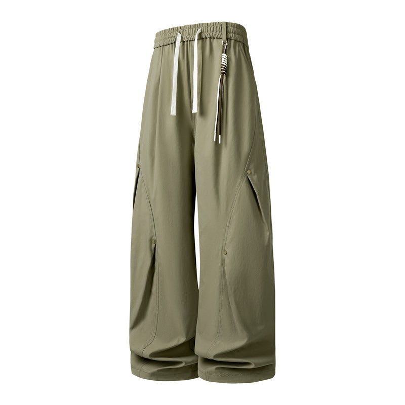Damen Extravagante weite Cargo-Hose mit Tunnelzugbund, großen Klappentaschen und gerafftem Beinabschluss Nord Taschen