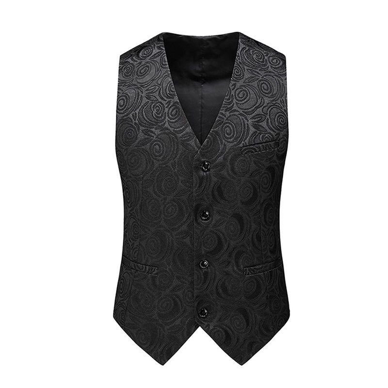Herren Jacquardweste mit ornamentaler Struktur, spitz zulaufendem Saum und satinierter Rückseite Nord Taschen