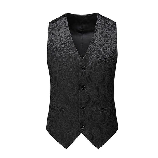 Herren Jacquardweste mit ornamentaler Struktur, spitz zulaufendem Saum und satinierter Rückseite Nord Taschen