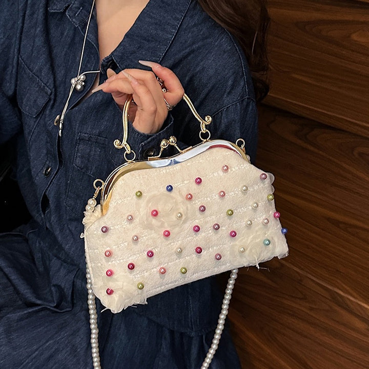 Damen modische Clutch mit Perlenschmuck Nord Taschen