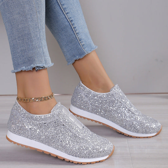 Damen Glitzernde Slip-On Sneakers mit komfortabler Sohle - Arvani
