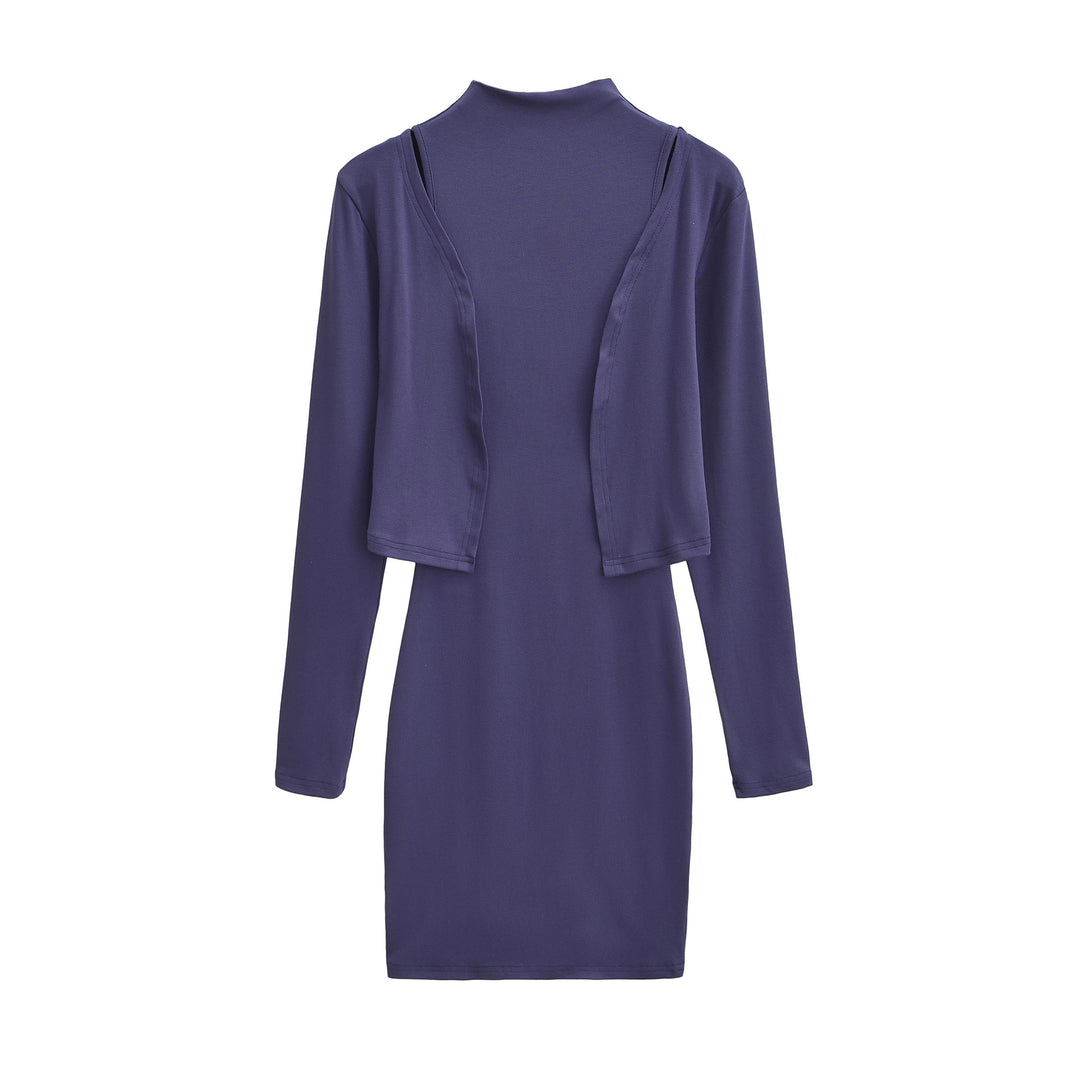 Damen Figurnahes Midikleid mit integriertem Bolero und Stehkragen Nord Taschen