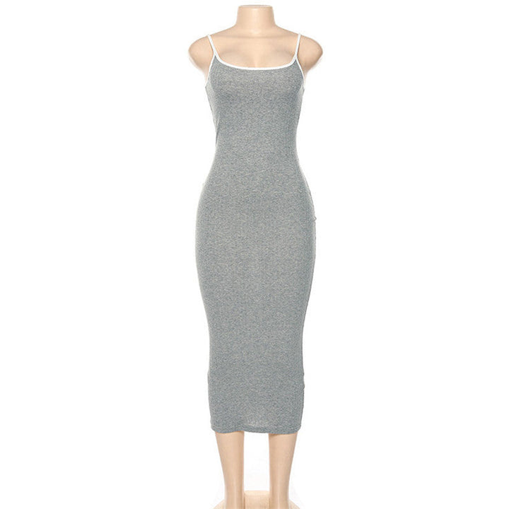 Damen Figurbetontes Maxikleid mit Spaghettiträgern und feinem Stretch