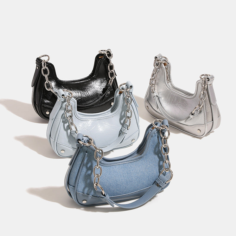 Damen Hobo-Tasche mit modernem Kettenhenkel und strukturiertem Design Nord Taschen