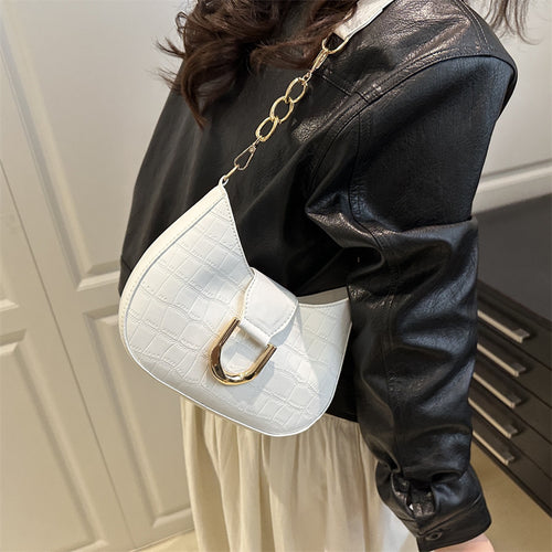 Damen Hobo-Tasche aus strukturiertem Kunstleder mit elegantem Kettenverschluss Nord Taschen