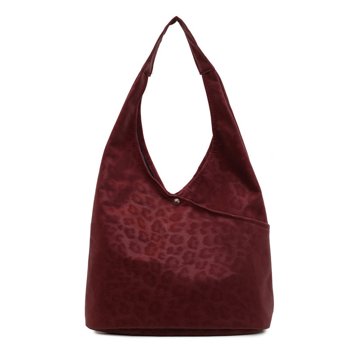 Damen Hobo-Tasche aus luxuriösem Wildleder mit moderner Leopardenprägung Nord Taschen