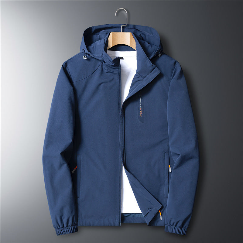 Herren leichte Softshell-Kapuzenjacke mit winddichter Membran und Reißverschlusstaschen Nord Taschen