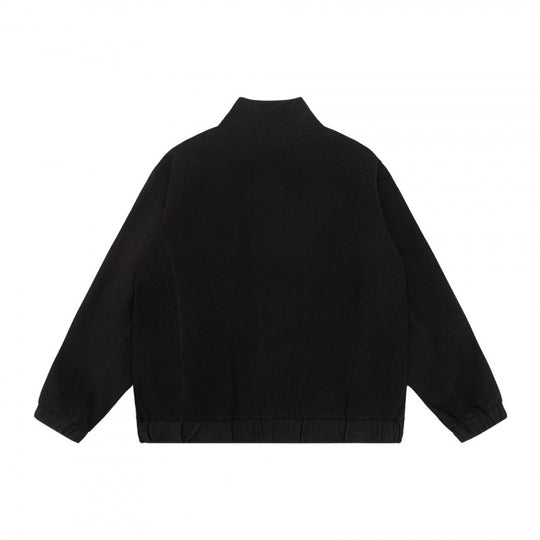 Unisex Kurz geschnittene Teddy‑Fleece‑Überjacke mit Stehkragen, durchgehendem Reißverschluss und elastischem Saum Nord Taschen