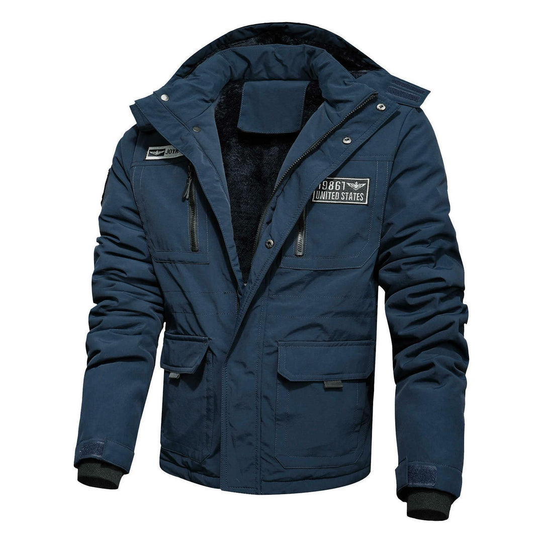 Herren Thermo-Fieldjacke mit Teddyfleece-Innenfutter, Utility-Taschen und winddichter Front Nord Taschen