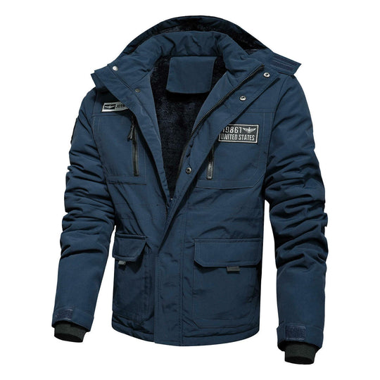Herren Thermo-Fieldjacke mit Teddyfleece-Innenfutter, Utility-Taschen und winddichter Front Nord Taschen