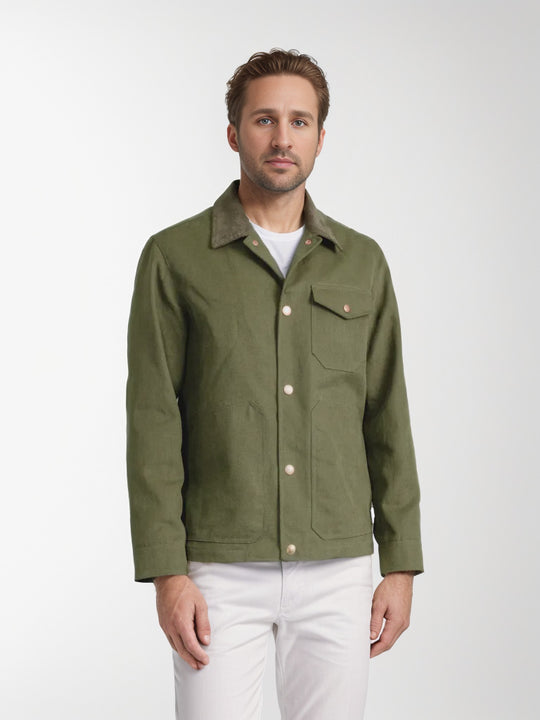 Herren robuste Canvas-Chorejacke mit Cordkragen und aufgesetzten Pattentaschen Nord Taschen