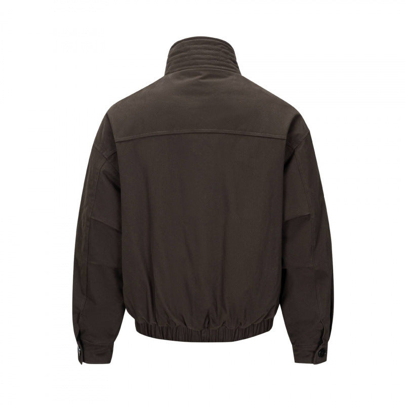 Herren Kurzblouson im Field-Look mit verstärktem Stehkragen, markanter Knopfleiste und Tunnelzugsaum Nord Taschen