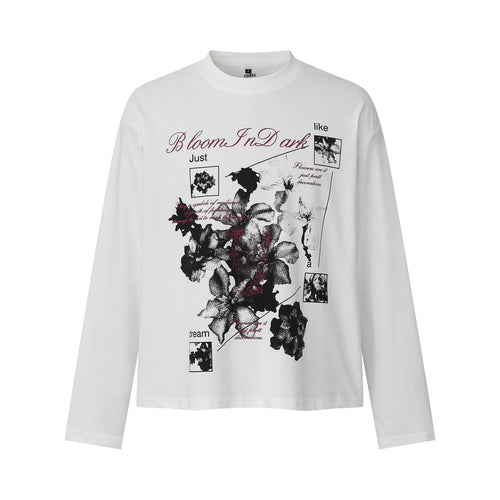 Damen Langarmshirt mit floralem Fotoprint und Oversize-Boxy-Schnitt Nord Taschen