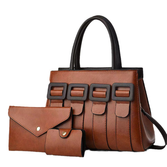 Damen elegante Handtasche mit strukturierten Akzenten und abnehmbarer Clutch Nord Taschen