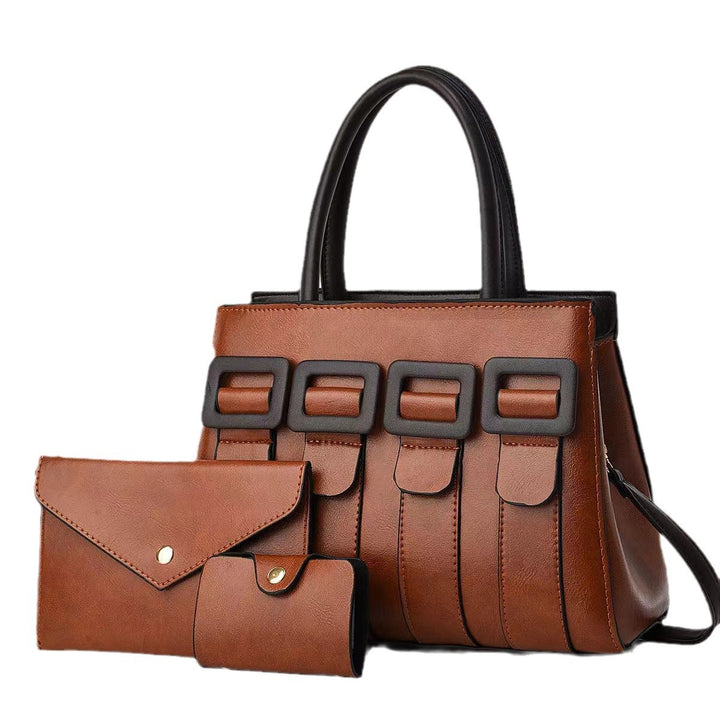 Damen elegante Handtasche mit strukturierten Akzenten und abnehmbarer Clutch Nord Taschen