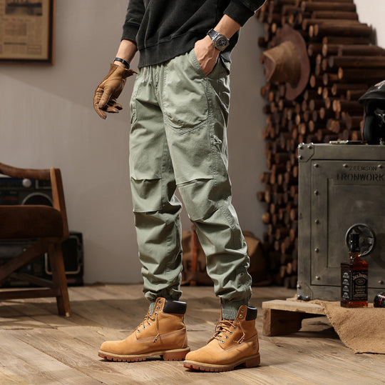 Herren Outdoor-Arbeitshose im Joggerstil mit elastischem Komfortbund, aufgesetzten Rundtaschen und Knöchelreißverschluss Nord Taschen