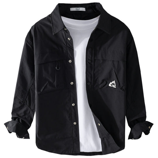 Herren Utility-Overshirt im Field-Stil mit Druckknopf-Leiste und Doppelbrusttaschen Nord Taschen