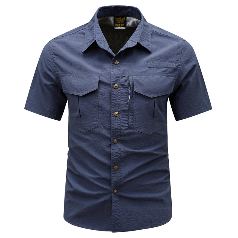 Men's  tactical short sleeve button shirt with dual flap chest pockets and discreet zip utility pocket Nord Taschen