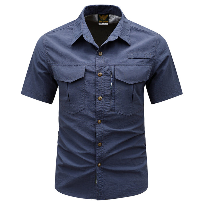Men's  tactical short sleeve button shirt with dual flap chest pockets and discreet zip utility pocket Nord Taschen