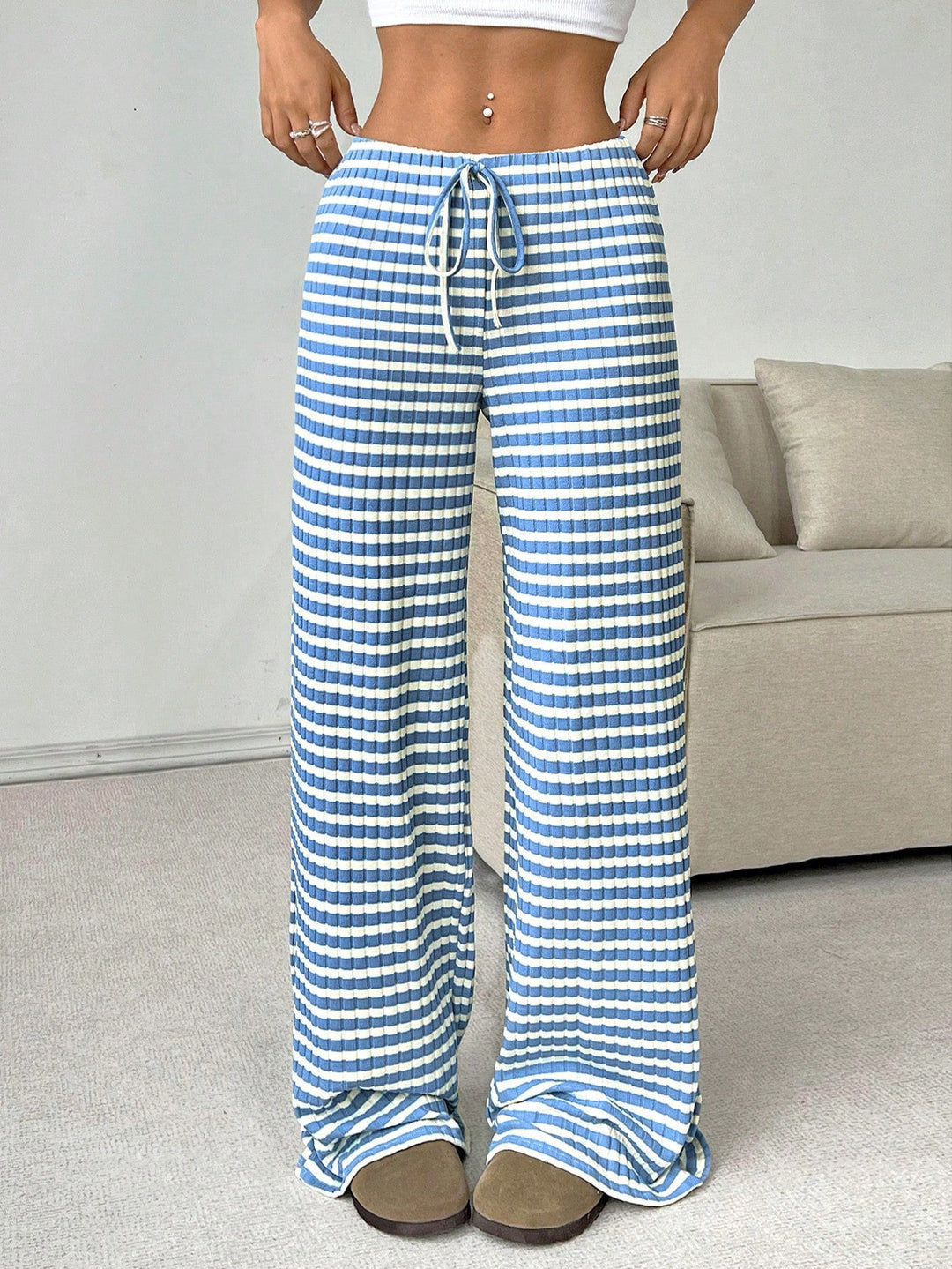 Damen luftige Komfort-Hose mit elastischem Bund und Taschen
