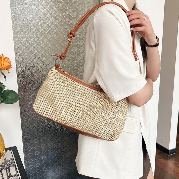 Damen elegante Umhängetasche aus geflochtenem Material Nord Taschen