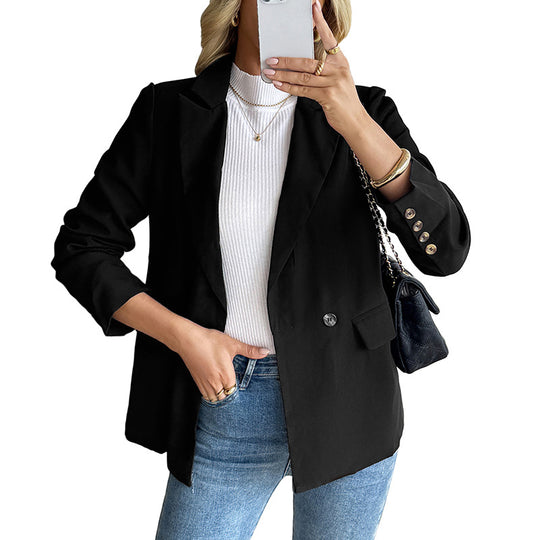 Damen Eleganter Blazer mit Knopfdetails und ausgefallenem Schnitt Nord Taschen