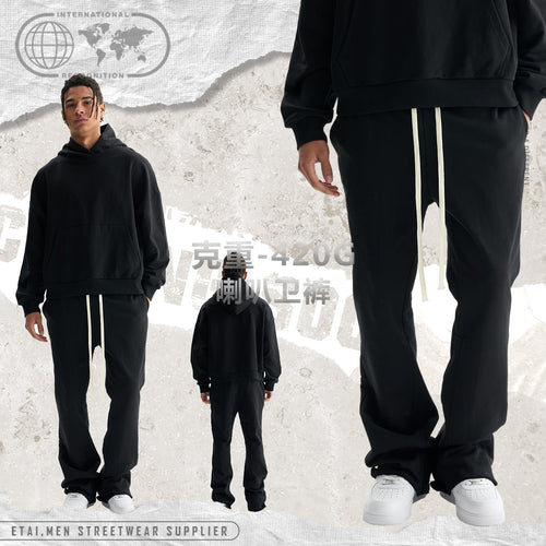 Damen Schlaghose aus French-Terry mit weitem Bein und Kordelzug Nord Taschen