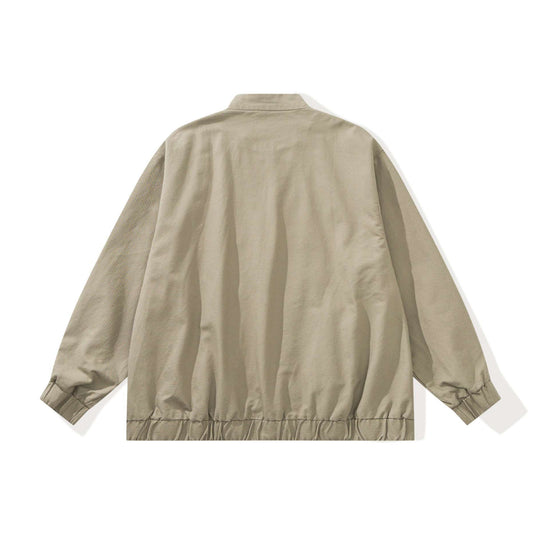 Unisex Kastig geschnittene Canvas‑Zipjacke mit Stehkragen, Tunnelzugsaum und Utility‑Taschen Nord Taschen