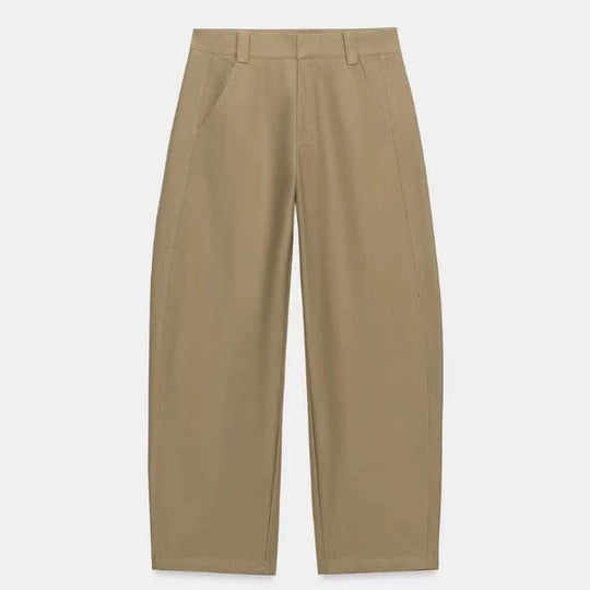 Damen Hochtaillierte Culotte-Hose mit weitem Bein und dekorativem Taillengürtel Nord Taschen