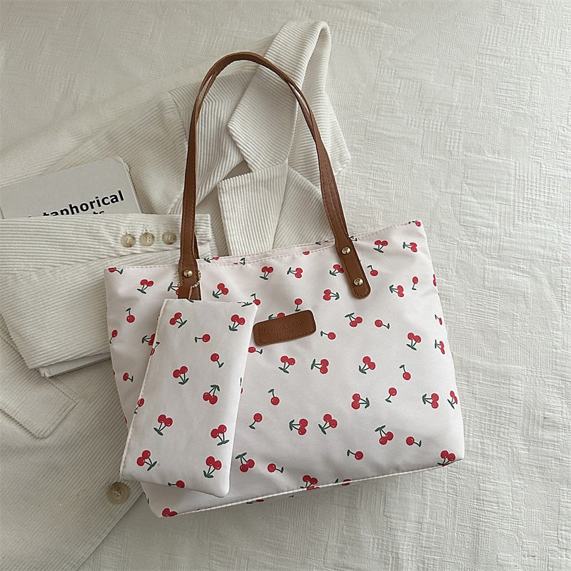 Damen praktische Handtasche mit Kirschmotiv Nord Taschen