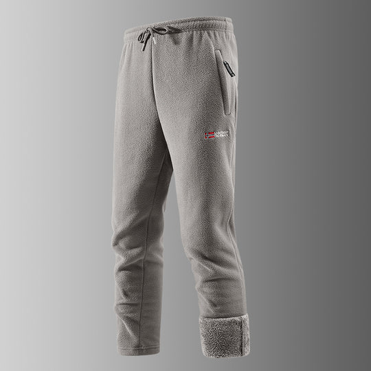 Herren Thermo-Fleece-Jogginghose mit Sherpa‑Bündchen, Kordelzug & Reißverschlusstaschen Nord Taschen