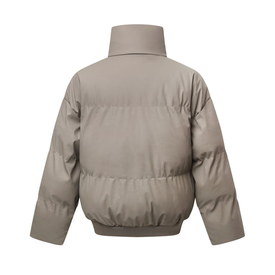 Damen Kurz geschnittener Stepp-Winterparka mit hohem Stehkragen und geripptem Saum Nord Taschen