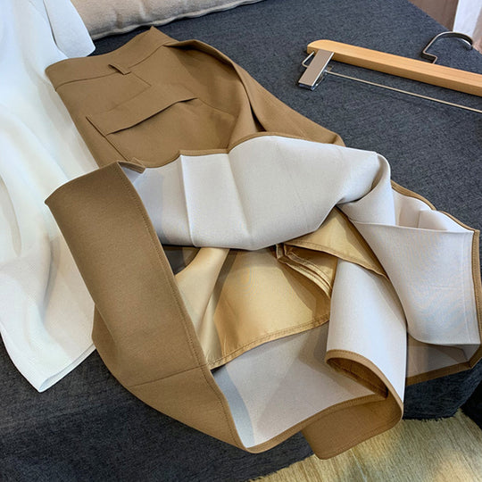 Damen Taillenhoher A‑Linien‑Midirock mit aufgesetzten Pattentaschen und Kellerfalten Nord Taschen