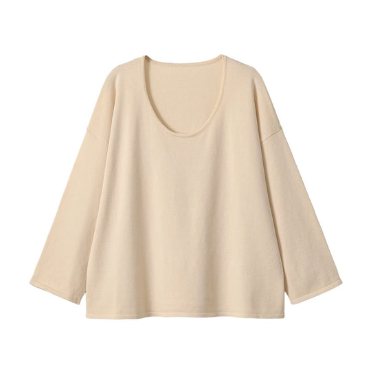 Damen Oversize Sweatshirt mit tiefem Rundhalsausschnitt und überschnittener Schulter Nord Taschen