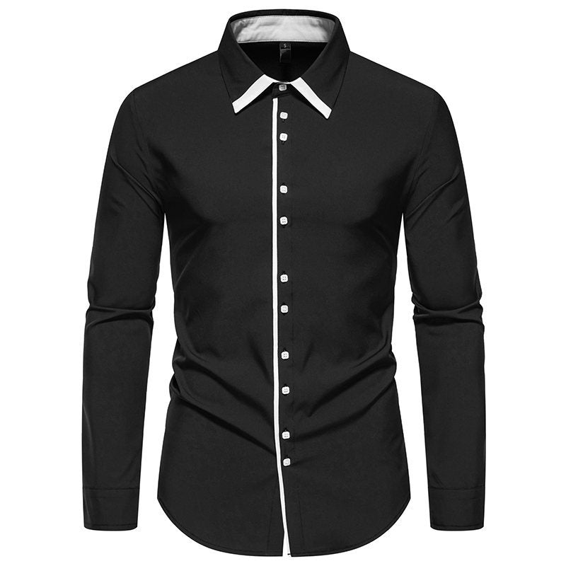 Herren Tailliertes Business‑Hemd mit Kontrastpaspel und Kentkragen Nord Taschen